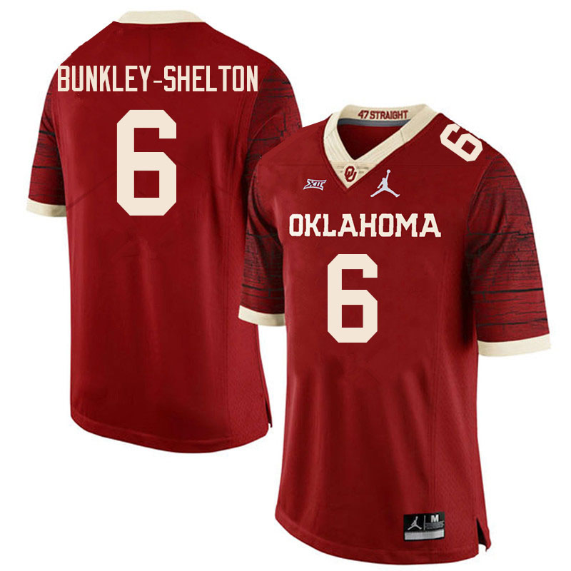 Oklahoma Sooners #6 LV Bunkley-Shelton College Football Jerseys Sale-Retro